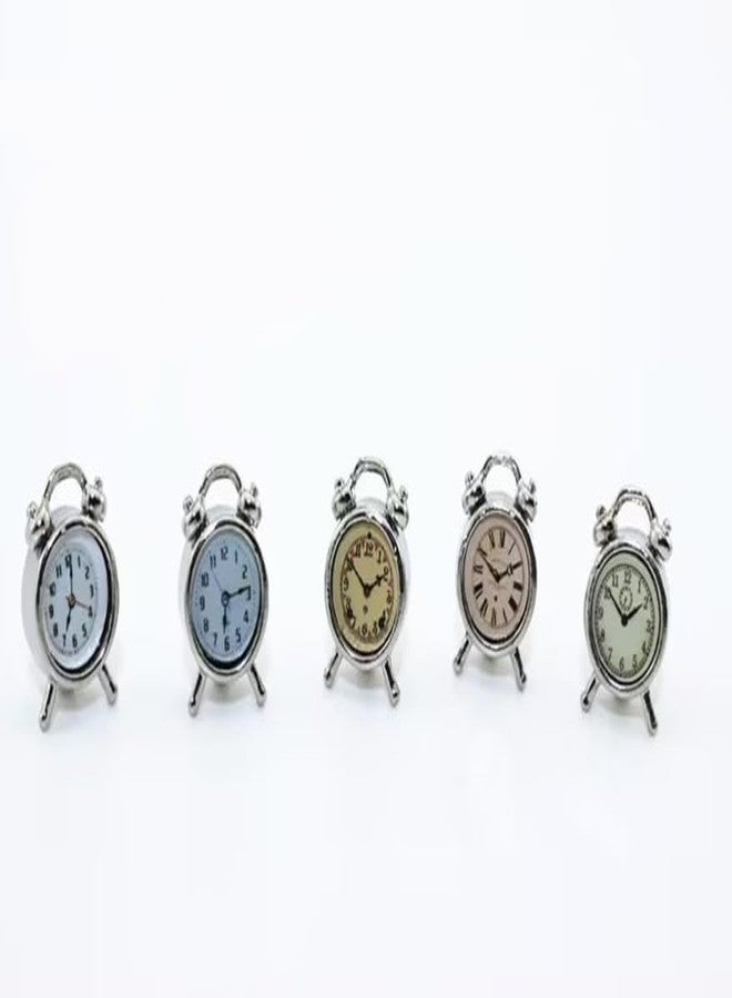 Zenarao Miniature Alarm Clock 1/12 Scale, Tiny Silver Decor for Dollhouse, Diorama Props, Model Displays and Miniature Room Accessories (0.4x0.6 Inch) - Image 3